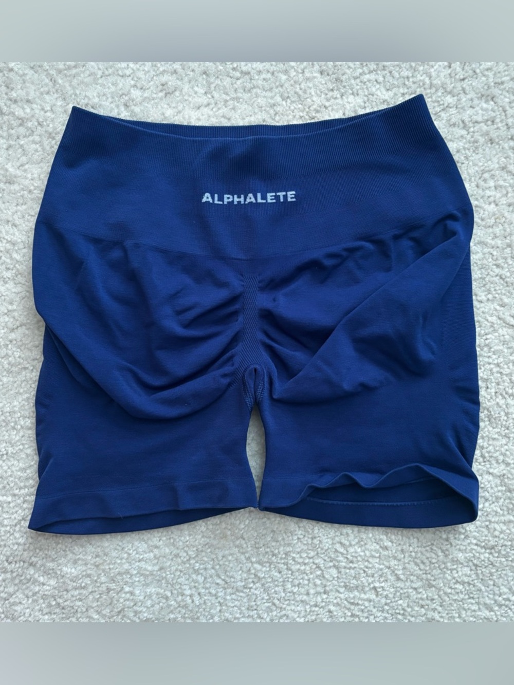 Alphalete mid rise pump shorts - indigo blue - size medium